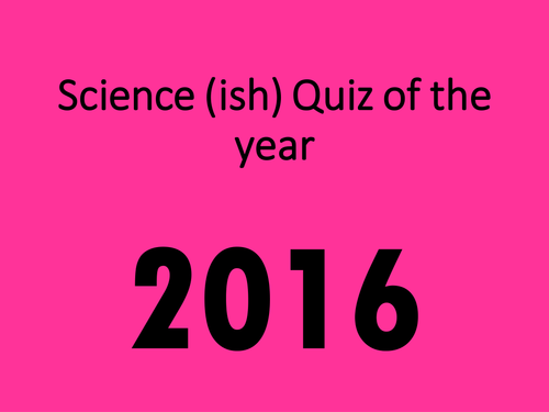 Science based Christmas quiz 2016