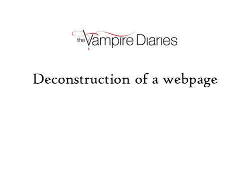 Vampire Diaries webpage deconstruction