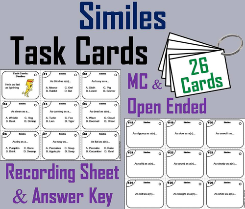 Similes Task Cards