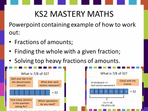 KS2 bar modelling fractions