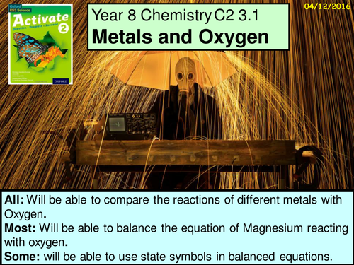A digital version of the Year 8  C2-3.2 "Metals and Oxygen" lesson.