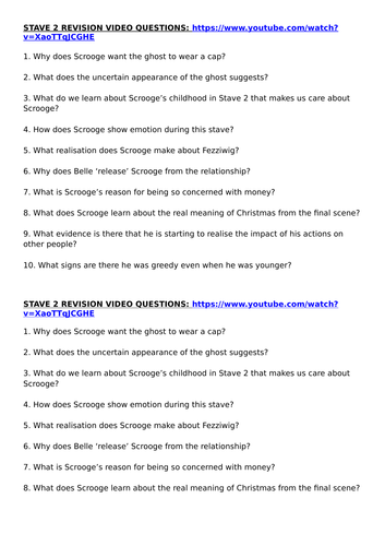 Stave 2 - A Christmas Carol - various resources