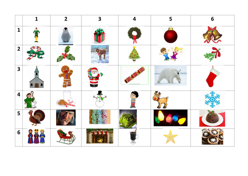 Christmas Creative Writing Grid