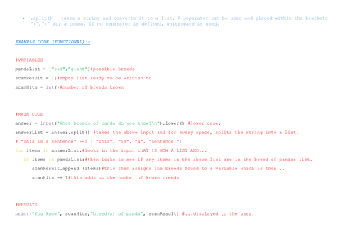 An Explained Example of .split() in PYTHON 3.5 | Teaching Resources