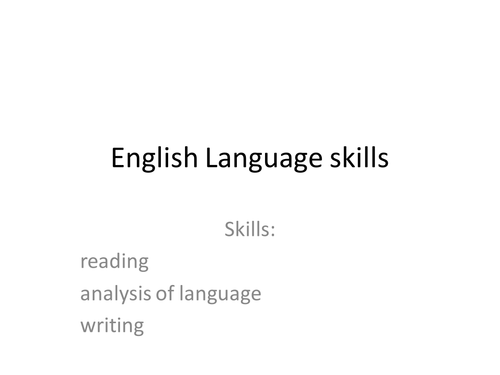 GCSE English Language Skills starters