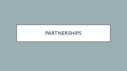 GCSE - Unit 1 - Partnerships