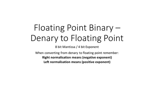 Break down of floating point binary (How to do it) - A-Level Computer Science / Computing