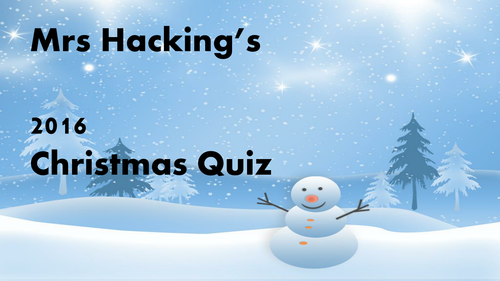 Christmas Quiz 2016