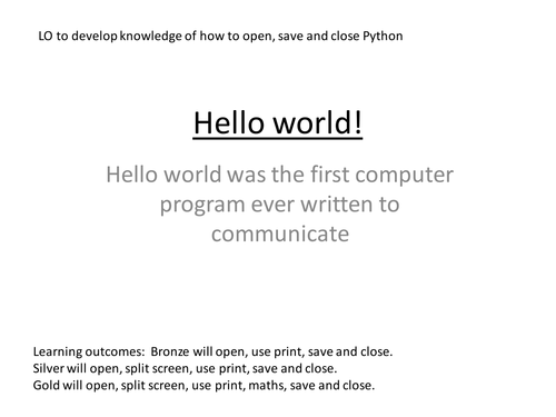 Year 9 program of work on Python