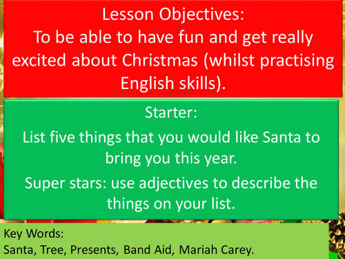 Christmas literacy English Quiz Activities End of Term
