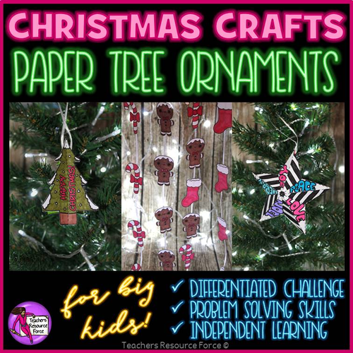 Christmas Activities for big kids: Tree Ornament and Decoration Craftivities