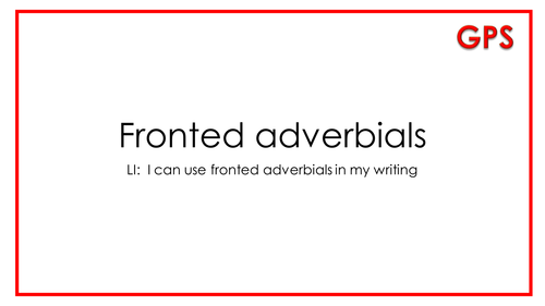 Fronted adverbials