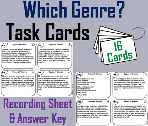 Types of Genres Task Cards
