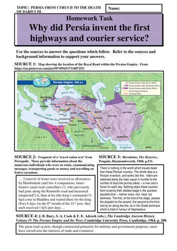Why did Persia invent the first highways and courier service?