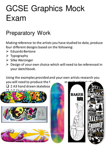 GCSE Graphic Communication - Mock Exam resources