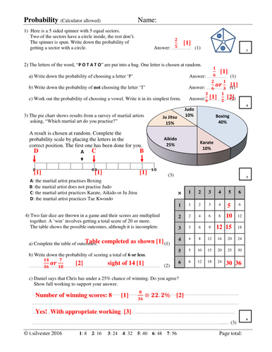 Probability homework year 6 image