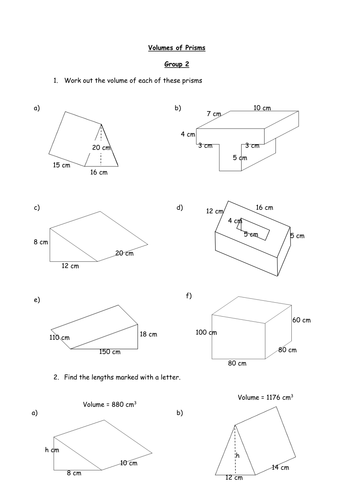 Volume of Prisms