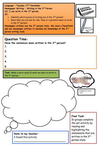 Writing in the 3rd person