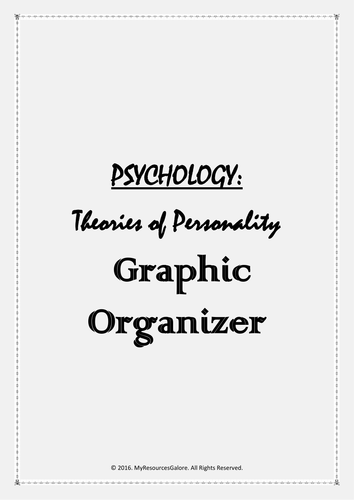 Psychology: Theories of Personality - A Graphic Organizer
