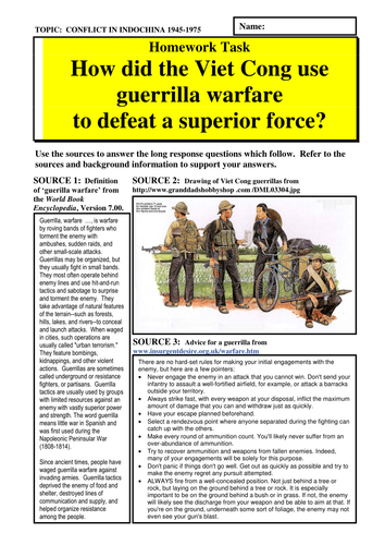 How did the Viet Cong use guerilla warfare to defeat a superior force?