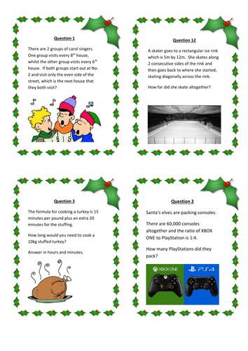 Maths Christmas Relay GCSE Grade C | Teaching Resources