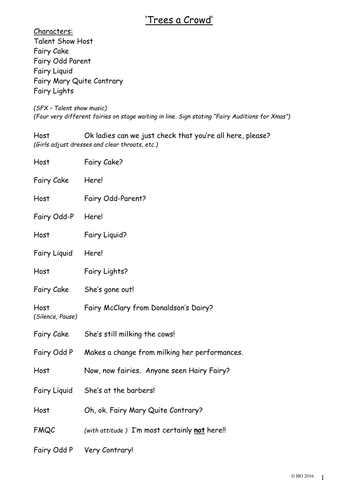 'Trees-A-Crowd' - a 4 page comedy sketch