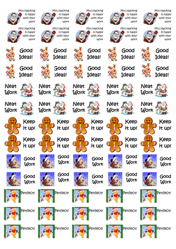 Christmas Stickers Template