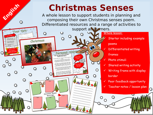 Whole English lesson - Christmas Senses Poetry