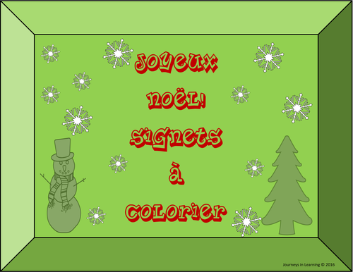 Joyeux Noël!  Signets à colorier