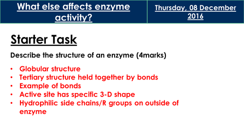 AQA AS Level Biology Section 1: Effect of pH on Enzymes