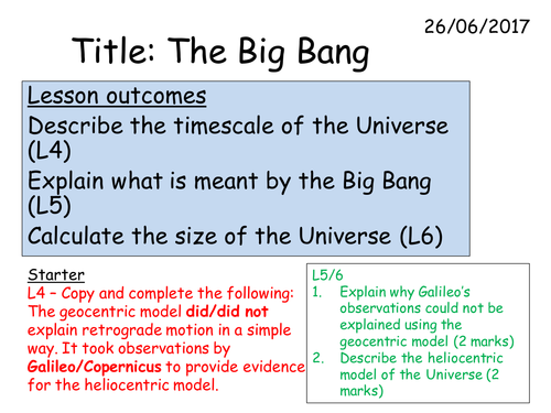 P3 2.3 The Big Bang