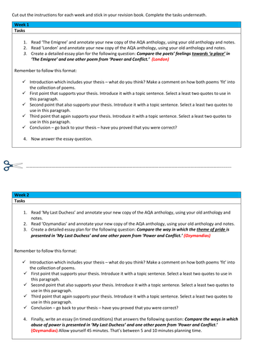 AQA Power and Conflict Revision Cards