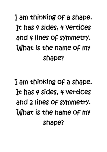 I am thinking of a 2D shape hunt
