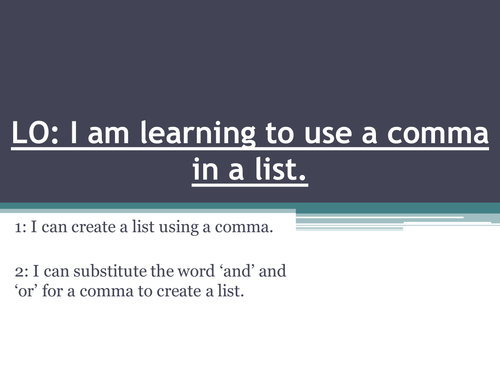 SPAG - COMMAS IN LISTS