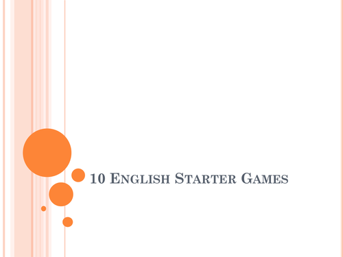 10 English starter, plenary or revision games for active learning