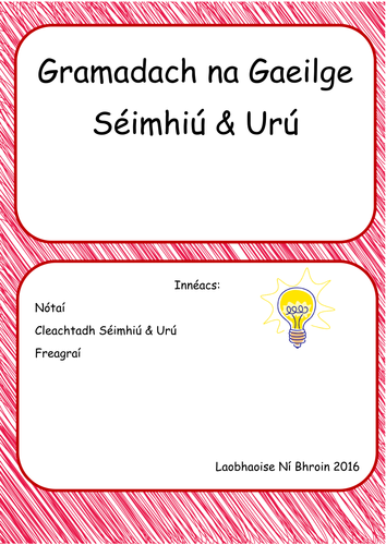 Séimhiú & Urú Leabhar Oibre - Séimhiú & Urú Booklet