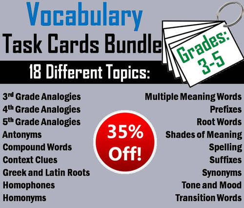 Vocabulary Task Cards