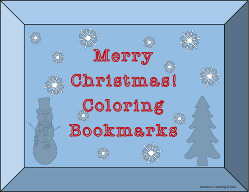 MERRY CHRISTMAS Coloring Bookmarks