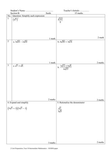 Surds Year 10 NSW Mathematics (5.2)