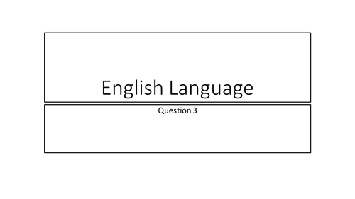 English Language Paper 2 AQA Reading Section Lesson Resources