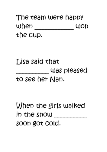 Choose a Pronoun Activity