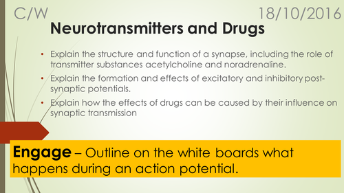 A-Level Biology B Edexcel – Topic 9 – L8 Neurotransmitters and drugs