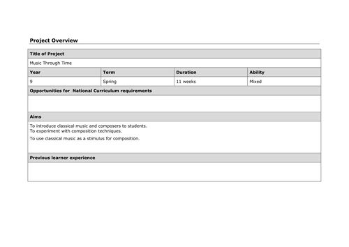 Classical Music Scheme of Work for KS3