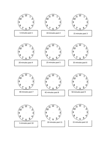 empty clocks with times teaching resources