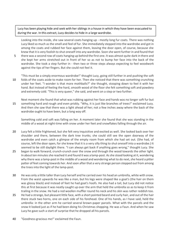 AQA English Language Paper 1 Mock Lion Witch Wardrobe Christmas themed