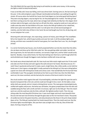 AQA English Language Paper 1 Mock Little Match Girl Christmas Themed