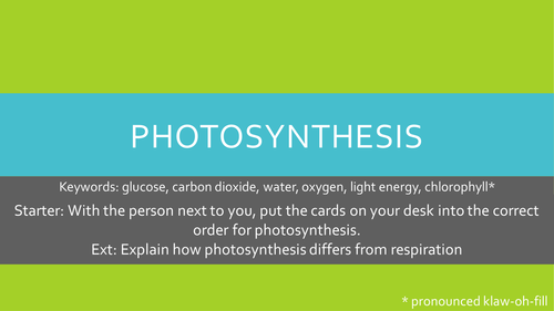 Photosynthesis lesson | Teaching Resources