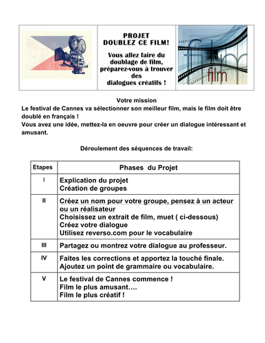 French dialogue movie project