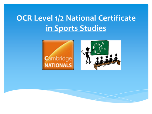 OCR Level 1/2 National Certificate in Sports Studies taster session