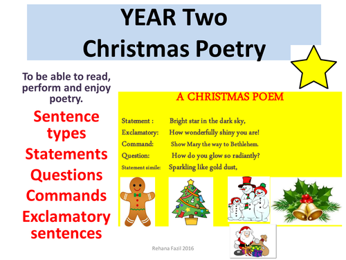 Poetry Year 2 Christmas unit